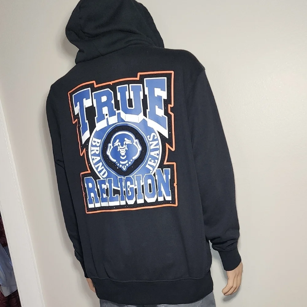 True Religion Black Zip-Up Hoodie